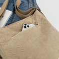 thumbnail image 4 of Bolso Bandolera Pana para Mujer Bolso Mano Casual Bolso Compras (Beige), 4 of 9