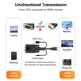 thumbnail image 2 of Cable adaptador VGA a HDMI AKWOR de 1,8 m, 1080p, audio, paquete de 2, 2 of 7