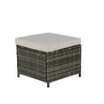 thumbnail image 7 of UHOMEPRO 3 Piece Rattan Patio Sofa Set, Outdoor Patio Conversation Set, All-Weather PE Rattan Wicker Furniture Set with 2 Ottomans, Cushioned Sofa Set for Patio Garden Poolside Deck, Light Gray, 7 of 7
