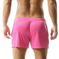 thumbnail image 4 of WERYOUNG Men Solid Color Medium Pants String Mesh Thin Loose Stylish Pocket Stretch Plus Size Sports Shorts Trendy Trunks, Hot Pink, XXL, 4 of 5