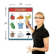 Learning colors educational poster LAMINATED chart for toddlers preschool edu