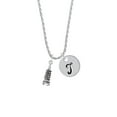 thumbnail image 2 of Delight Jewelry Pagoda with Clear Crystal Silvertone Script Initial Disc - T - Charm Necklace, 20"+3", 2 of 4