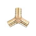 thumbnail image 5 of Uxcell 16mm or 5/8" ID Brass Barb Fitting Y-Shaped 3Way Barb Hose Fitting 2pcs, 5 of 5