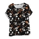 thumbnail image 3 of Camisetas de Manga Corta para las Mujeres Casual Cuello Redondo Cómodo de Lino Camiseta Botón Blusa Top Verano Manga Corta para las Mujeres, 3 of 5