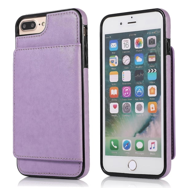 Funda de piel sintética con tarjetero para iPhone 7 Plus y 8 Plus