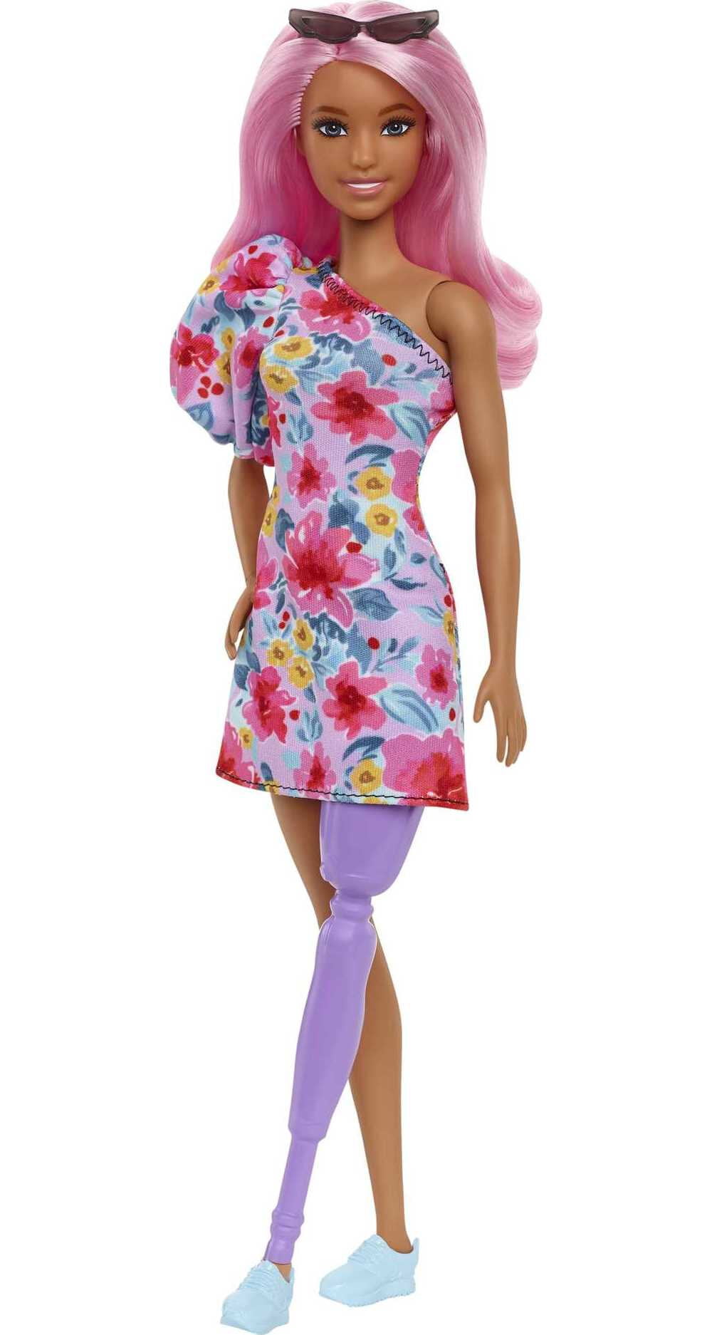Barbie Fashionistas 105 Orange Pink Horizontal Stripe Dress Cut Out sides New 