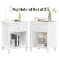 thumbnail image 3 of PAPROOS Set of 2 Nightstand, End Table Side Table with Wooden Drawer, Bedside Table for Bedroom, Closet, Dorm, White - 2PC, 3 of 12