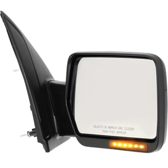 Mirror Compatible With 2007-2017 Ford Expedition Left Driver Side Heated W/ Blind Spot Corner Glass In-Housing Signal Light Textured Black Kool-Vue