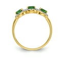thumbnail image 2 of Primal Gold 14 Karat Yellow Gold Emerald and Diamond 3-Stone Ring, 2 of 6