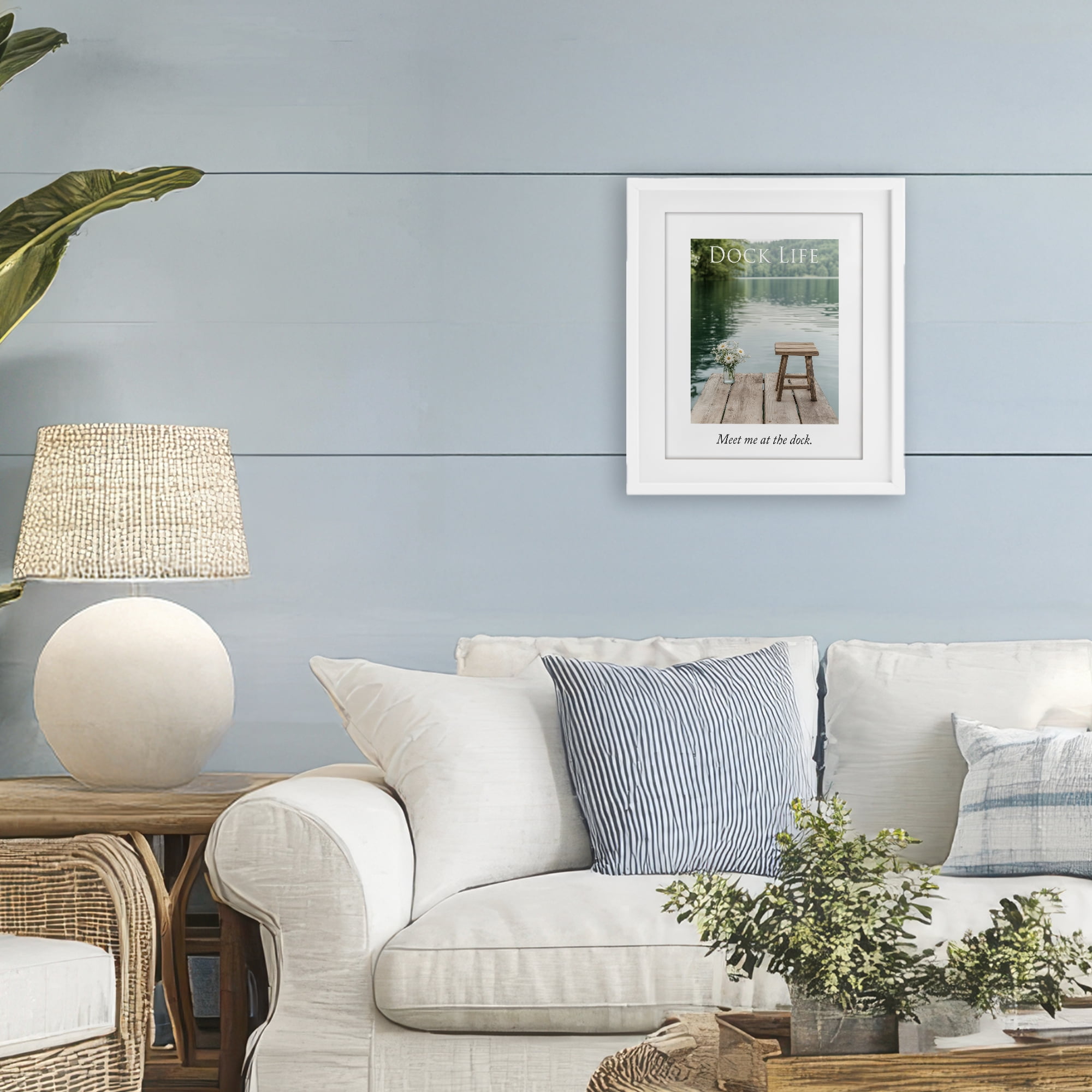 Stupell Industries Dock Life Calming Scenery White Framed Print Under Glass, design by A Barefoot Stylist