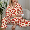 thumbnail image 4 of Wukai Tomatoes And Chili Print Women's Pajama Set - Soft Long Sleeve Sleepwear for Comfort and Style-, 4 of 9