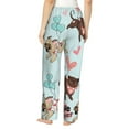 thumbnail image 3 of Xecao Cute Pug Dogs Women's Straight Lounge Pajama Pants: The Epitome of Relaxed Sleepwear, 3 of 9
