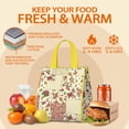 thumbnail image 5 of Pioneer Flower Floral Print Pattern Insulated Lunch Bag for Women & Adults,Large Portable Soft Cooler Lunch Bag,Thermal Food Storage Tote with Pearl Cotton,8.66L,8.75x5.75x9.5 Inch, 5 of 6