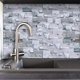 thumbnail image 2 of 9 piezas de 10 * 20 cm / 3.94 * 7.87 "tridimensional gris claro simulación azulejo de la pared pegatinas balcón pared baño piso pegatinas decoración del hogar piso escalera pared película protectora JAMW Sencillez, 2 of 5