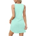 thumbnail image 4 of Otvok Womens Summer Dress Casual Solid Color V-Neck Mini Dresses with Pockets, 4 of 6