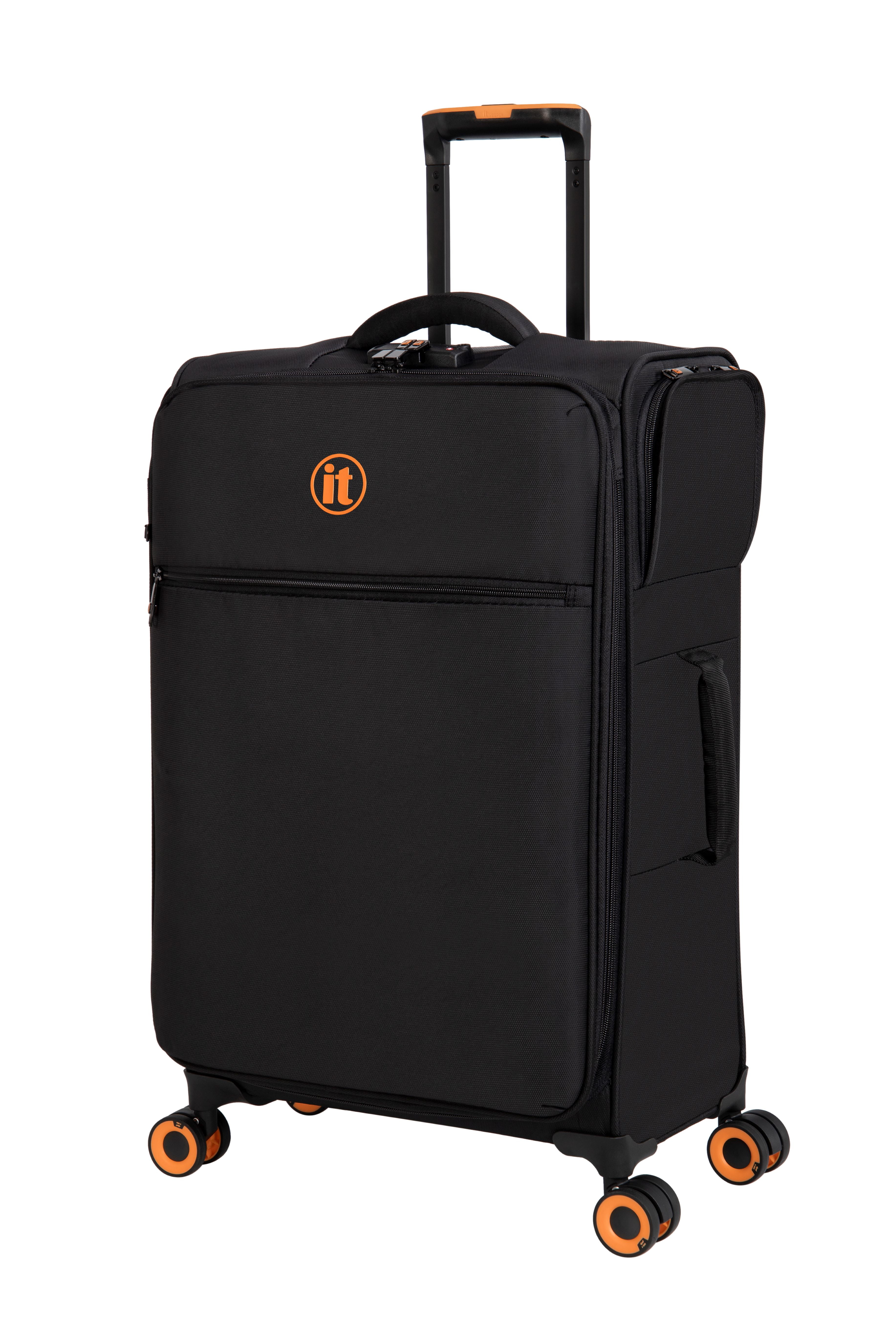 it Luggage Simultaneous 3 Piece Softside 8 Wheel Expandable Spinner Luggage Set, Black