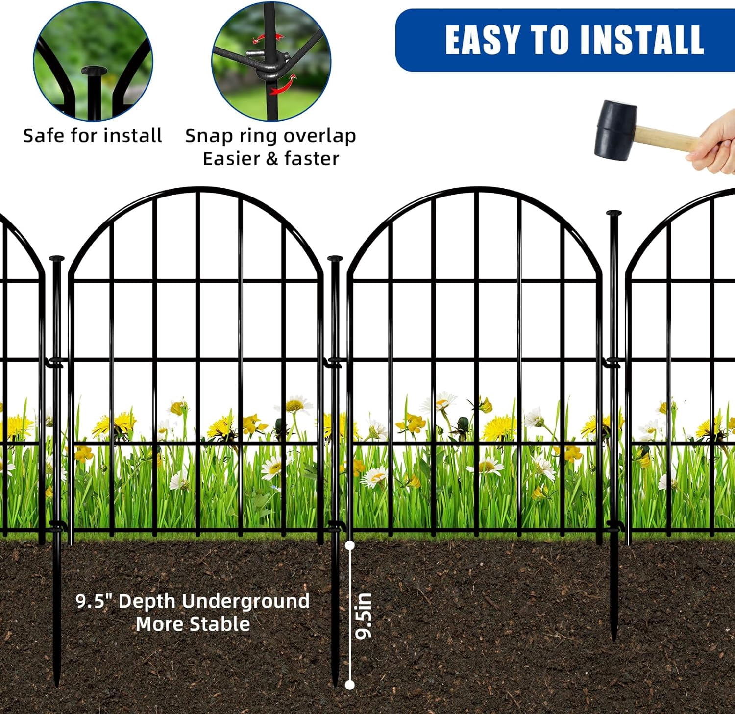 26 Pack Decorative Garden Fence, 17in X 28ft Arched No  Animal Barrier with Ground Stake for Dog & Rabbit