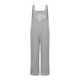 thumbnail image 4 of Conairie Womens Overalls Flower Print Stretchy Sleeveless Long Romper One Piece Outfits With Pockets Dark Gray L, 4 of 4