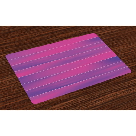 Hot Pink Placemats Set Of 4 Horizontal Color Bands Stripes With Hot Pink Placemats Set Of 4 Horizontal Color Bands Stripes With Fluorescent Effect And Soft Transitions