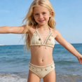 thumbnail image 4 of LPKRT Girls Halter Triangle Bikini Set Kids Two Piece Boho Solid Color Ribbed Swimsuit Outfit Lightweight Breathable Bathing Suit Beige 11-12 Years, 4 of 9