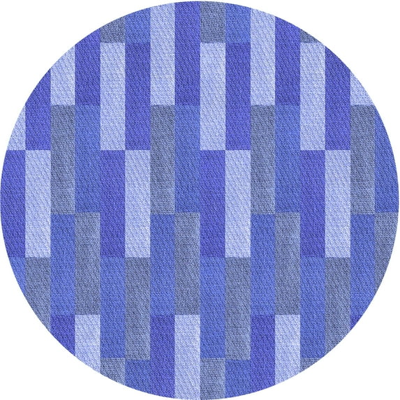 Ahgly Company Machine Washable Indoor Square Transitional Ocean Blue Area Rugs, 3' Square
