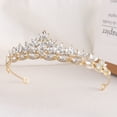 thumbnail image 2 of ERDOUY Wedding Tiara for Bride Princess Tiara Headband Bridal Crown,Crystal Rhinestone Hair Jewelry Decor for Queen Girl Bride Birthday Prom Wedding Pageant Halloween Costume Party(Gold), 2 of 2