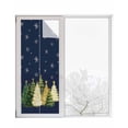 thumbnail image 6 of Navy Blue Christmas Tree Window Privacy Film Stained Glass Window Film Decorative Windows Cover Static Windows Cling for Glass Door Xmas Tree Winter Snowflake Stickers for Bathroom 29.5"x78.7", 6 of 7