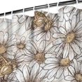 thumbnail image 3 of Beige Daisy Pattern Shower Curtain 72"x84" ,Bathroom Decorative Shower Curtains Set with 12 Hooks,Modern Waterproof Washable Shower Curtain, 3 of 6