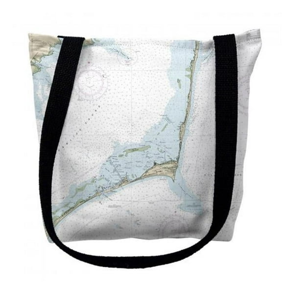 Cape Hatteras, NC Nautical Map Medium Tote Bag 16x16 - 16 inches x 16 inches