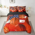 thumbnail image 2 of Manfei Sport Basketball 7pcs Bedding Comforter Set,American Flag Queen Bedding Sets Super Cozy,Watercolor Splash Queen Sheet Sets,Microfiber Sport Room Decorative,Reversible, 2 of 7