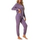 thumbnail image 4 of Conjunto de lounge para mujeres INSPIRE CHIC, sudadera con jogger, manga larga, cuello redondo, pijama de punto, traje de entrenamiento 2XL púrpura, 4 of 5