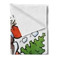 thumbnail image 2 of Christmas Soft Flannel Fleece Throw Blanket, Reindeer Racing in Red Vintage Car with Xmas Tree Horn Santa Hat Winter, Cozy Plush for Indoor and Outdoor Use, 70" x 90", White Red Green, by Ambesonne, 2 of 5