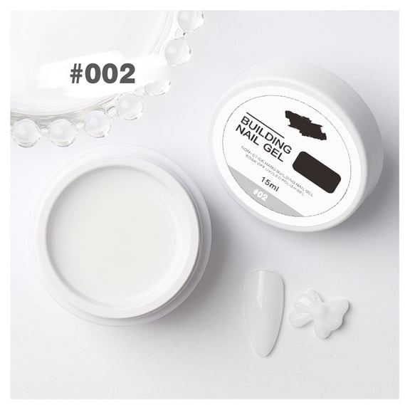 Non-Sticky Extension Gel, Solid Clear, White - Non-Stick Hand Nail Extension Gel with Plastic Holder, Transparent Sculpture Gel 15Ml, Nail Extension Easter Mother'S Day False Nail Makeup Organizers