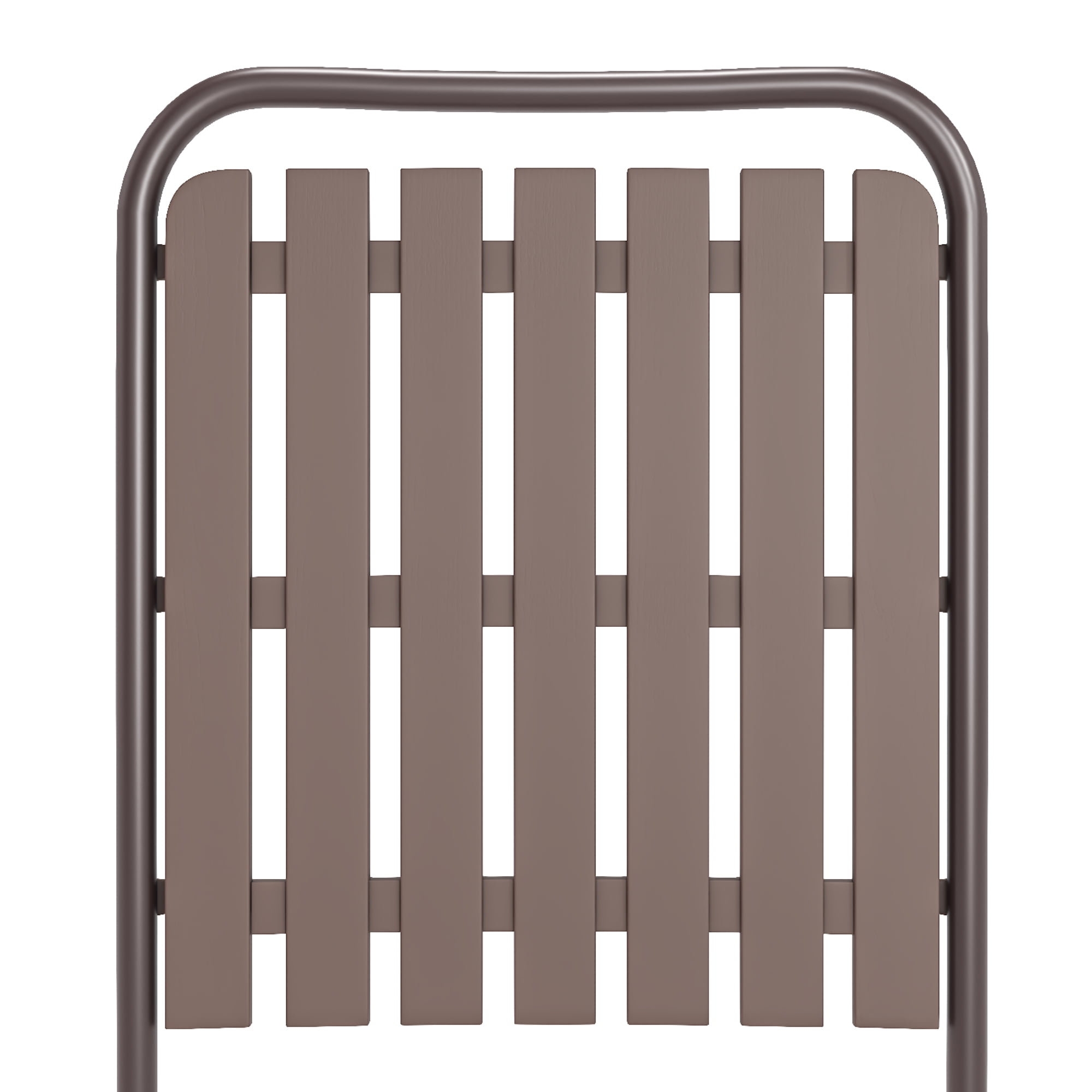 2-Piece Folding Patio Chair Set with No Assembly Required, 350 lb Capacity Heavy Duty Outdoor Chair with Stain-Proof WPC Slats, Rust-Resistant for Balcony Garden, Antique Brown
