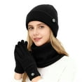thumbnail image 6 of Rirool Winter 3 in 1 Scarf Hat Glove Set for Men Women, Knitted Beanie Hat, Touch Screen Gloves, Fleece Lined Neck Warmer for Cold Weather, 6 of 9