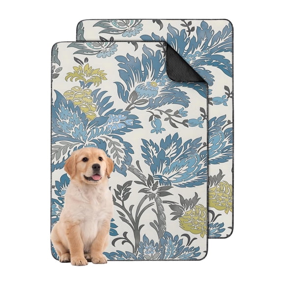 Medium Floral Print Washable Puppy Pads 2-Count, 24x35 Inch Reusable Dog Potty Mats, Highly Absorbent Training Pads for Indoor Crate and Floor Use