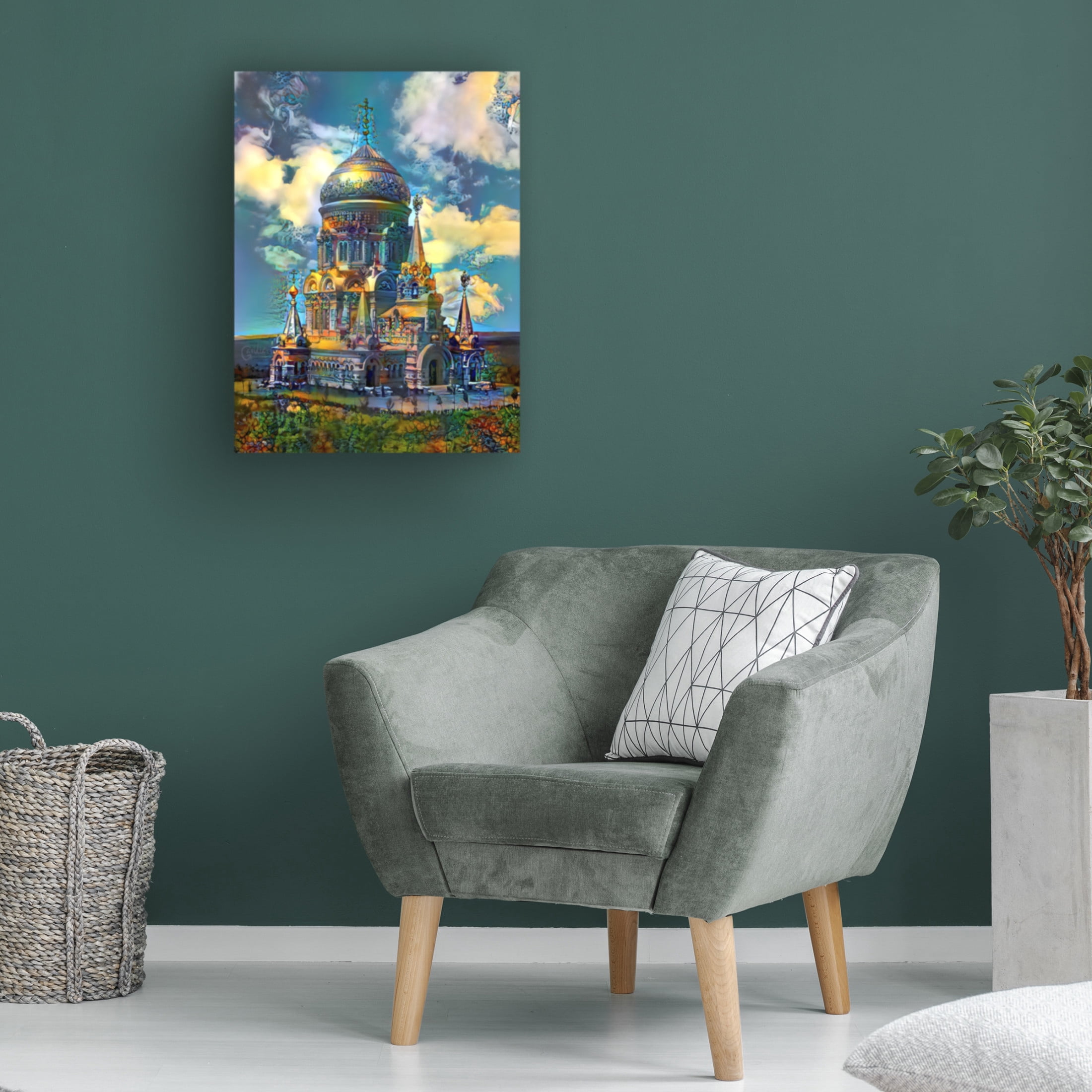 Canvas Wall Art - Pedro Gavidia 'Ukraine Kharkiv Cathedral of Christ the Savior in Borki' Wall Art for Living Room, Bedroom, or Office Décor by Trademark Fine Art - 35 x 47 Inches