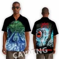thumbnail image 1 of CAVVING-camisas informales de manga corta para hombre y mujer, camisas transpirables, sueltas, con estampado 3D de banda obituaria, a la moda, 1 of 5