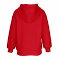 thumbnail image 5 of AINIYS Girls Half Zip Hoodies Pullover Solid Color Long Sleeve Casual Fall Winter Tops with Pockets Red 9 Years, 5 of 8