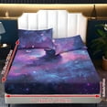 thumbnail image 6 of Xoenoiee Galaxy Cay Butterfly Print Sheets Set, Soft Microfiber, 3 Piece with Fitted Sheet and Pillowcases, Deep Pocket Breathable, Wrinkle Resistant, Hotel Luxury, Twin XL Size, 6 of 7