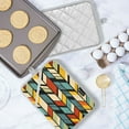 thumbnail image 5 of Yayeee Pot Holders Kitchen Heat Resistant with Pocket 7"x9.8" Cotton Oven Cooking Hot Pads, Yellow Geometric, 5 of 7