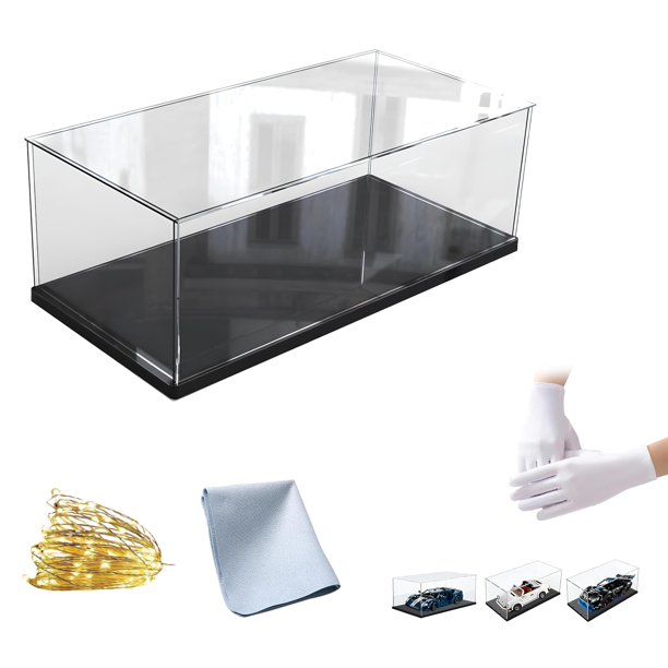 Cajas de almacenamiento transparentes para zapatos con divisor caja de exhibición de acrílico con tapas para zapatos monederos bolsos libros 30 x 45 x