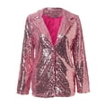 thumbnail image 3 of CENL Women Shinny Sequins Blazer Casual Party Jacket Coat Fall Rave Outerwear Blazer, 3 of 9
