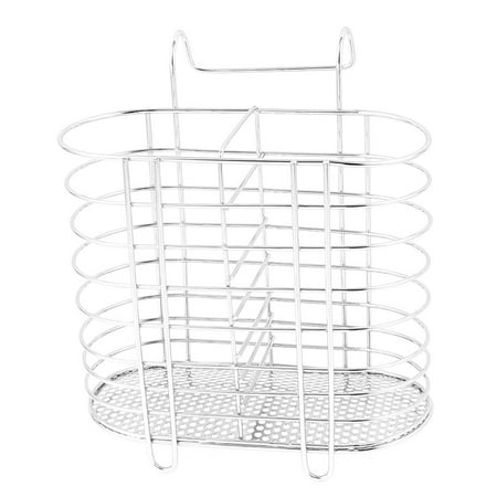 - Unique Bargains Stainless Steel Tableware Tube Cage Rack Drain Chopsticks Spoon Holder