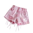 thumbnail image 5 of JLMSPLWG Toddler Girls Denim Shorts Elastic Waist Cute Print Jean Shorts for Kids Fashion Ripped Raw Hem Jorts Girl Trendy Summer Clothes, 5 of 10