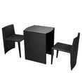 thumbnail image 3 of vidaXL 3 Piece Bistro Set with Cushions Poly Rattan Black, 3 of 5