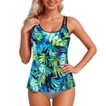 thumbnail image 2 of HUAXUN Women's Tankini Swimsuits Flowy Tankini Tops Only,Modest Bathing Suit Loose Fit Swimsuit Swim Tops(Sky Blue,S), 2 of 5