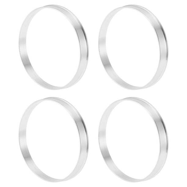 Anillos de centrado de rueda de automóvil Unique Bargains, anillos de hub de absorción de choque, aleación de aluminio, tono plateado, duraderos, OD 74.1mm a ID 71.6mm