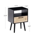 thumbnail image 4 of 15.75" Rectangle Rattan Table - Solid Wood Legs and MDF Body - Multiple Indoor Scenes - Strong Load - Bearing Capacity, 4 of 6