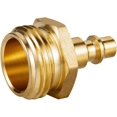 thumbnail image 4 of shiyou-2pcs Brass Blow Out Plug Quick Connect Air Compressor 1/4" Quick Connect Plug to GHT 3/4" Garden Hose Faucet for Water Garden Hoses,RV, Travel Trailer, Boat & Camper, 4 of 4